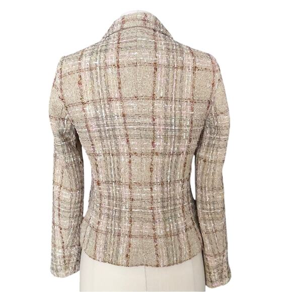 Zara Tweed Textured Button Front Blazer Jacket Small Academia Quiet Luxury - Picture 12 of 16